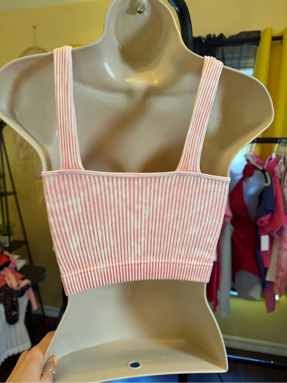 Zenana Outfitters Pink Ribbed V-Neck Sports Brami NWT size Small 🔥🔥